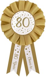 Rozet 80 Jaar Goud/Wit