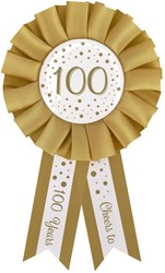 Rozet 100 Jaar Goud/Wit