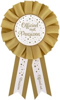 Rozet Pensioen Goud/Wit