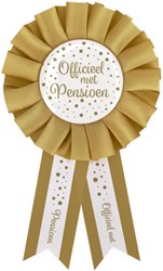 Rozet Pensioen Goud/Wit