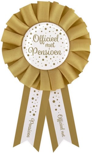 Rozet Pensioen Goud/Wit