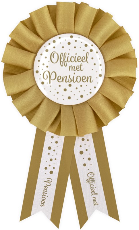 Rozet Pensioen Goud/Wit