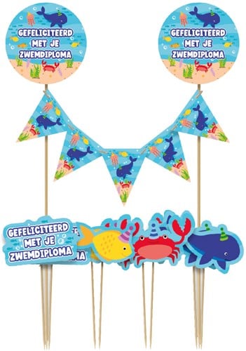 Taart decoratie Zwemdiploma