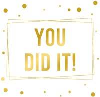 Kaart - Geslaagd You Did It Goud/Wit