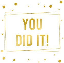 Kaart - Geslaagd You Did It Goud/Wit
