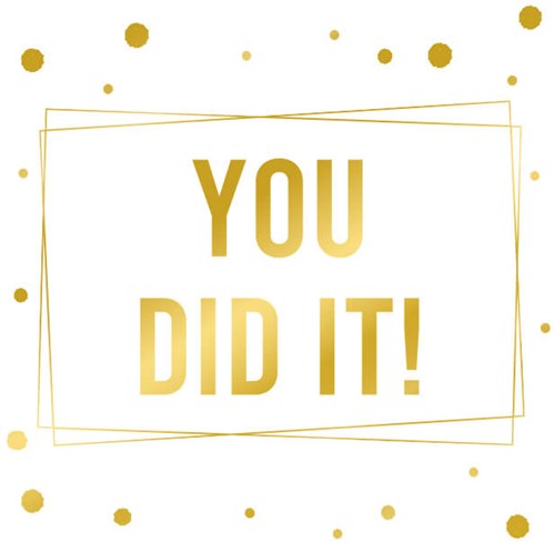 Kaart - Geslaagd You Did It Goud/Wit