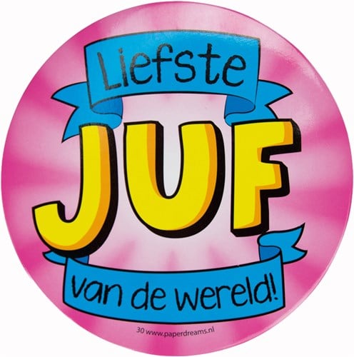 Button XL Liefste Juf