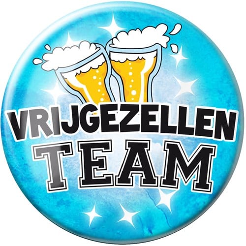 Button XL Vrijgezellenteam Blauw