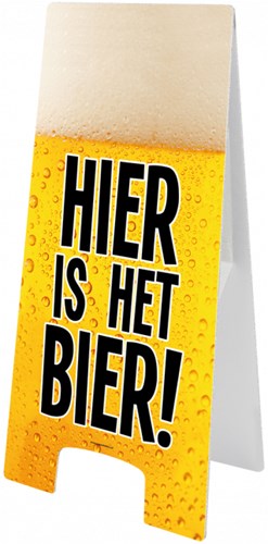 Waarschuwingsbord HIER IS HET BIER