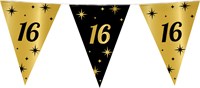 Vlaggenlijn 16 Jaar Classy Goud/Zwart (10m)