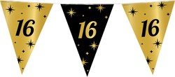 Vlaggenlijn 16 Jaar Classy Goud/Zwart (10m)