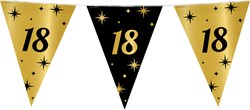 Vlaggenlijn 18 Jaar Classy Goud/Zwart (10m)