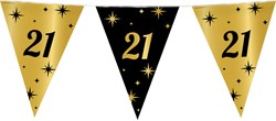Vlaggenlijn 21 Jaar Classy Goud/Zwart (10m)