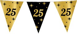 Vlaggenlijn 25 Jaar Classy Goud/Zwart (10m)