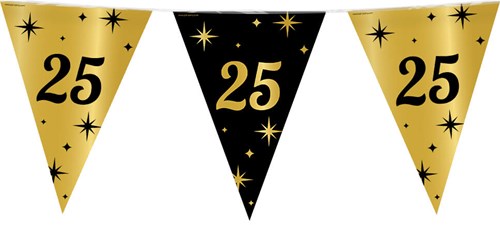 Vlaggenlijn 25 Jaar Classy Goud/Zwart (10m)