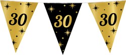 Vlaggenlijn 30 Jaar Classy Goud/Zwart (10m)