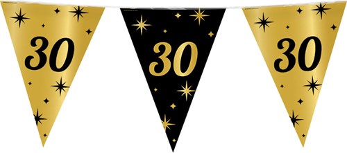 Vlaggenlijn 30 Jaar Classy Goud/Zwart (10m)