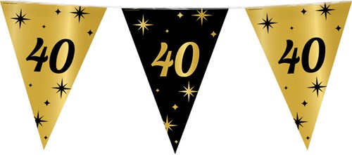 Vlaggenlijn 40 Jaar Classy Goud/Zwart (10m)