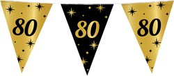 Vlaggenlijn 80 Jaar Classy Goud/Zwart (10m)