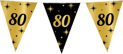Vlaggenlijn 80 Jaar Classy Goud/Zwart (10m)