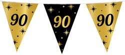 Vlaggenlijn 90 Jaar Classy Goud/Zwart (10m)