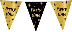 Vlaggenlijn Party Time Classy Goud/Zwart (10m)