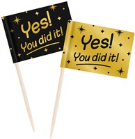 Classy Party Cocktail Prikkers Goud/Zwart You Did It (50st)