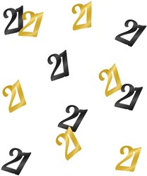 Tafelconfetti 21 Jaar Classy Goud/Zwart