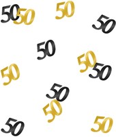 Tafelconfetti 50 Jaar Classy Goud/Zwart