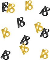 Tafelconfetti 18 Jaar Classy Goud/Zwart