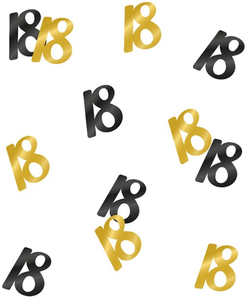 Tafelconfetti 18 Jaar Classy Goud/Zwart