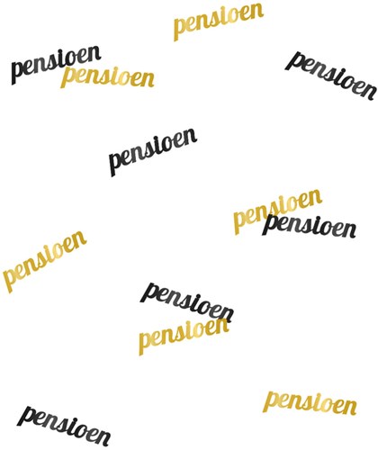 Tafelconfetti Pensioen Classy Goud/Zwart