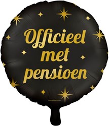 Folieballon "Pensioen" Classy Goud/Zwart (46cm)