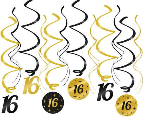 Swirl Decoratie Classy 16 Jaar (12st)