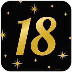 Huldeschild Classy Goud/Zwart 18 Jaar (50cm)