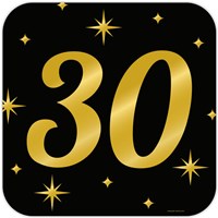 Huldeschild Classy Goud/Zwart 30 Jaar (50cm)