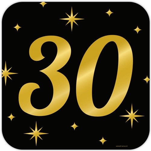 Huldeschild Classy Goud/Zwart 30 Jaar (50cm)