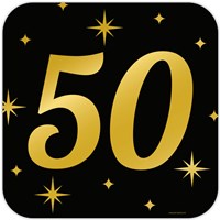 Huldeschild Classy Goud/Zwart 50 Jaar (50cm)