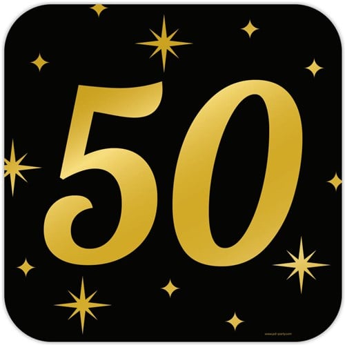 Huldeschild Classy Goud/Zwart 50 Jaar (50cm)