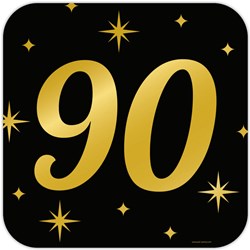 Huldeschild Classy Goud/Zwart 90 Jaar (50cm)