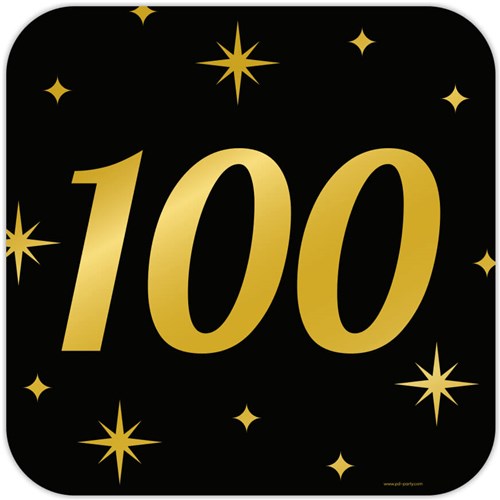 Huldeschild Classy Goud/Zwart 100 Jaar (50cm)