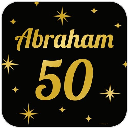 Huldeschild Classy Goud/Zwart Abraham 50 Jaar (50cm)