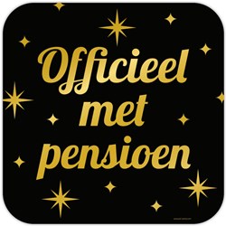 Huldeschild Classy Goud/Zwart Pensioen (50cm)