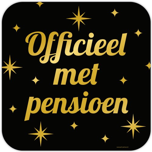 Huldeschild Classy Goud/Zwart Pensioen (50cm)