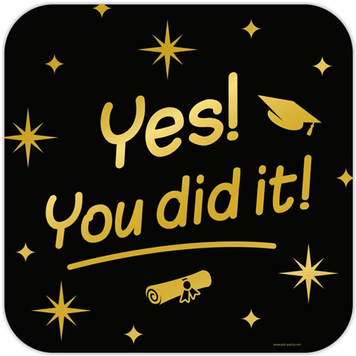 Huldeschild Classy Goud/Zwart Yes! You Did It! (50cm)