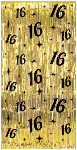 Deurgordijn Classy Goud 16 Jaar! - 200x100cm