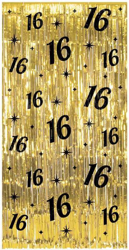 Deurgordijn Classy Goud 16 Jaar! - 200x100cm