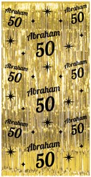 Deurgordijn Classy Goud Abraham 50 Jaar! - 200x100cm