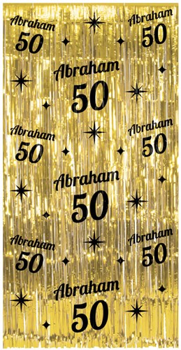 Deurgordijn Classy Goud Abraham 50 Jaar! - 200x100cm