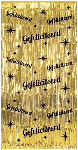 Deurgordijn Classy Goud Gefeliciteerd - 200x100cm
